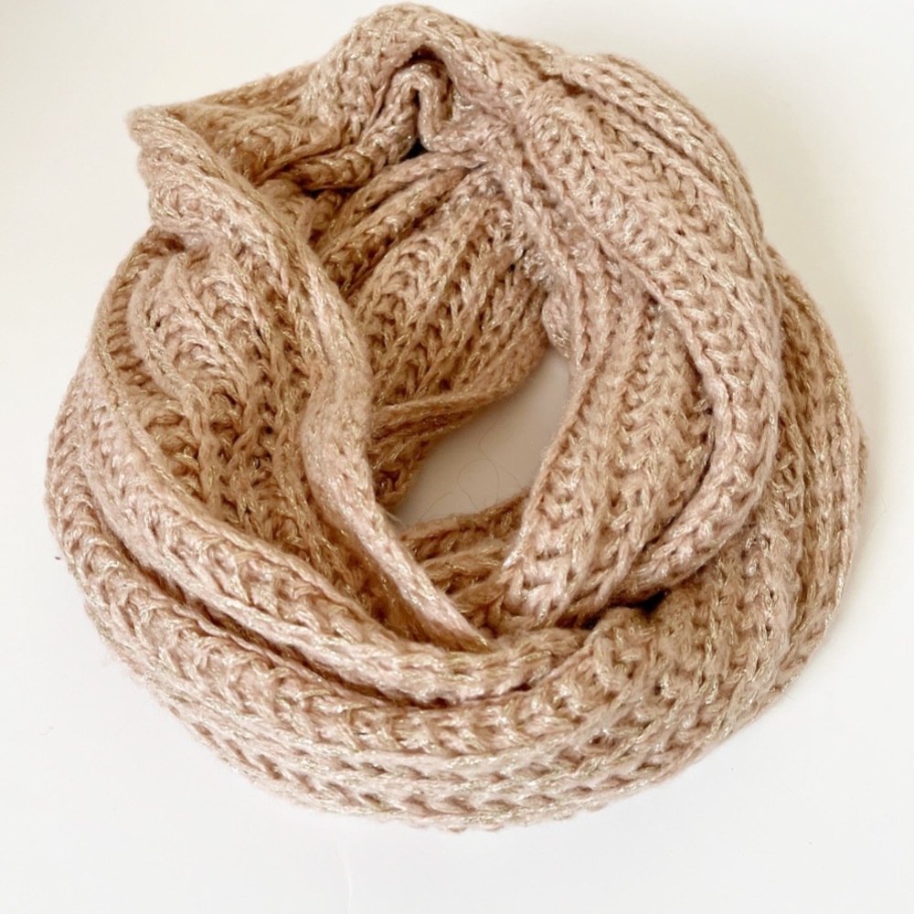 Natasha Shimmery Knit Infinity Scarf